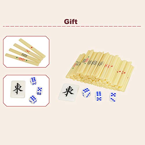 Juego de mahjong japonés, azulejos acrílicos de alta calidad con caja de regalo de madera, ideal para entusiastas de los juegos tradicionales y coleccionistas
