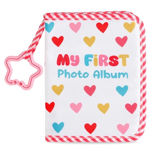 Image of Baby's My First Family Album Soft Photo Cloth Book Colorful Heart My First Book of Photos Cartoon Baby Memory Album Gift Holds 4x6 Pictures for Babies Newborn Toddler & Kids Baby Shower