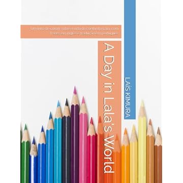 Capa do livro A Day in Lala's World: Um livro de colorir sobre a vida da coelhinha Lala, com frases em inglês e tradução em português (Portuguese Edition)