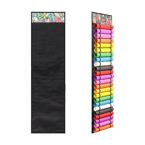 JOJOCY Vinyl Organizer Holder, 24 Holes & 23 Pockets Vinyl Storage Organizer Rack Wall Mount Over The Door