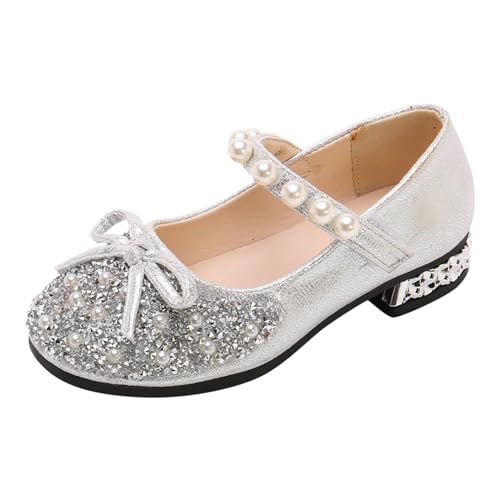 IWIHMIV Girls Dress Shoes Princess Dress Shoes Low Heels Mary Jane Shoes Flower Girl Wedding Party Shoes Girls Dress Shoes