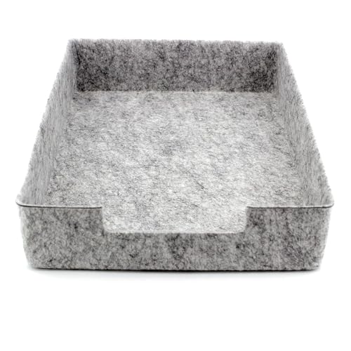 LUXflair Filz Dokumentenablage DIN A4, Größe: 33,5x24,5x7cm, Graumeliert, stapelbares Design, abwischbare Oberfläche. Briefablage, Schreibtisch Organizer für Büro & Zuhause LUXflair Filz Dokumentenablage DIN A4, Größe: 33,5x24,5x7cm, Graumeliert, stapelbares Design, abwischbare Oberfläche. Briefablage, Schreibtisch Organizer für Büro & Zuhause