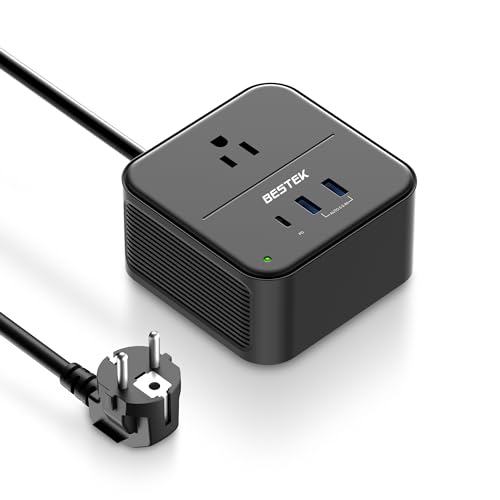 BESTEK 2000W Voltage Converter US to Europe 220V to 110V Converter Pure Sine Wave with PD 35W USB-C for Hair Dryer/Curling Iron/Phone Travel Adapter for Europe/Italy/France (Black)