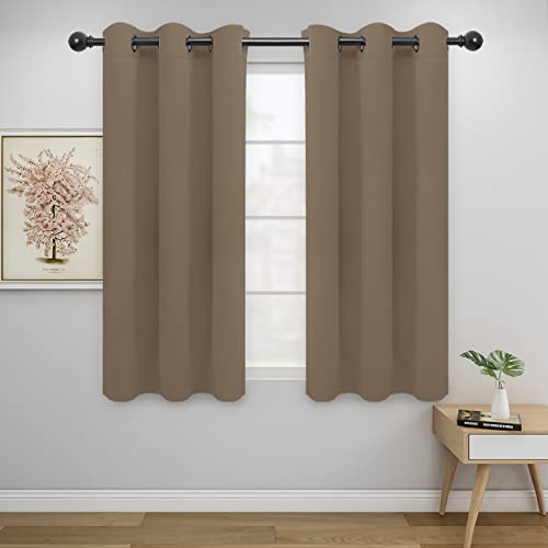 Image of Easy-Going Blackout Curtains for Bedroom, Solid Thermal Insulated Grommet and Noise Reduction Window Drapes, Room Darkening Curtains for Living Room, 2 Panels (42x54 in, Camel)