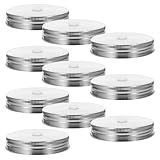 Lurrose 10 Pezzi Coperchi Ermetici in Acciaio Inox 86mm con Foro per Cannuccia per Barattoli di Vetro, Resistenti a Temperature Estreme, per Conservazione e Bevande a Casa e Ufficio