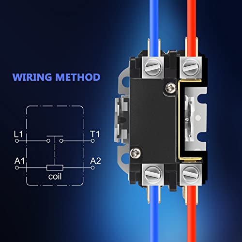 HVAC Contactor, 40 Amp Single Pole / 1 Pole Contactor 24V Coil AC