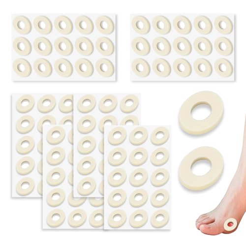 Image of 90 Pcs Corn Cushions for Toes and Feet, Oval Shapes Self-Stick Adhesive Latex Foam Pads, Corns, Blisters and Feet From Pressure and Friction, Callus Cushions for Foot Comfort and Pain Relief