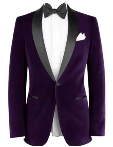Veste de costume en velours haut de gamme à revers châle Kromoc