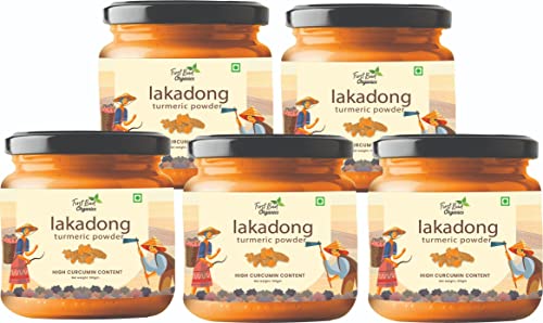 Image of First Bud Organics Lakadong Turmeric Powder 100 GM | High Curcumin Content Haldi Powder| Organic | Immunity Booster | Unprocessed | Directly sourced from Meghalaya, 100 GM X 5 Pack Of 5