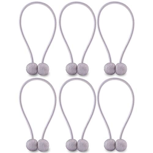 Huyijjh Curtain Tiebacks Magnetic, Decorative Curtain Holdbacks For Window Décor, Grey Sliver (Pack Of 6) #TOP29