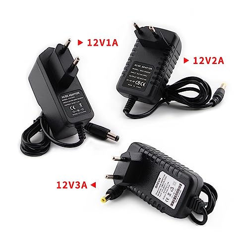 Adaptador de 12 voltios Fuente de alimentación Convertidor Luz LED EU 6
