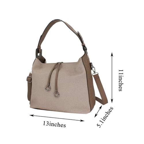 Image of Designer Soft Leather Textured Large Capacity Shoulder Bag Trendy Crossbody Handbag For Women Bag Hobo Tote Purse