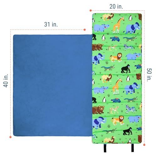 Image of Wildkin Kids Nap Mat with Pillow and Blanket, Preschool Rest Mat