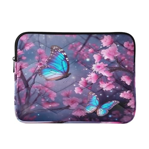 Funda para portátil azul mariposa 13-14 pulgadas