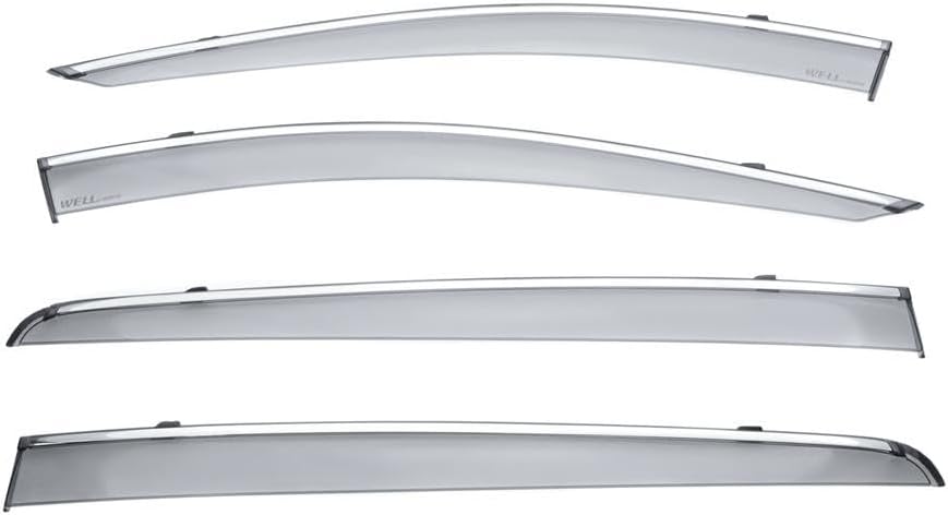 WellVisors Window Visors Wind Deflectors Compatible with Kia 2017-2022 Sportage with Chrome Trim Rain Guards 3-847KA013