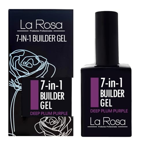 LaRosa GEL COSTRUTTORE per unghie 7-in-1 in Flacone – BUILDER GEL Ricostruzione unghie 15ml - PRUGNA PROFONDA