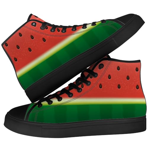 Watermelon Shoes Fruit High Top Canvas Sneakers Lace Up Casual Walking Shoes Gifts for Men Women3