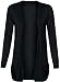 Fashion Wardrobe Womens Long Sleeves Drop Pocket Boyfriend Cardigan Ladies Open Casual Tops 8-14 (USA 10-12 / UK 12-14 (M/L), Black)