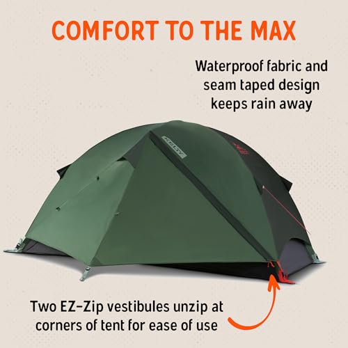 Image of Kelty Wireless Freestanding Camping Tent, 2 4 or 6 Person Size, Huge Interior and Peak Height, Intuitive + Easy to Pitch, Color Coded Setup
