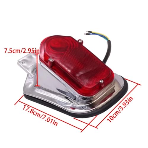 Feu arrière de moto rouge et clignotant LED robuste pour style Bobber - 2