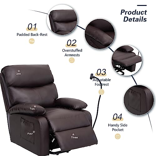Gnmlp2020 Power Lift Recliners For Elderly, Small Electric Lift Chairs With Phone Holder And Pocket, Waterproof Recliner Chair With Remote Control, Easy To Operate (Brown) #TOP3