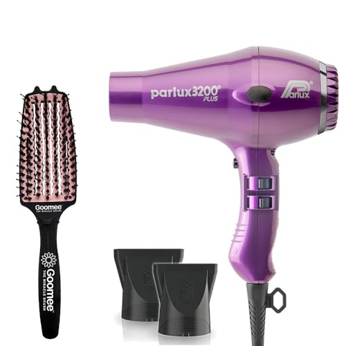 Parlux 3200 Plus Violet Hair Dryer and Miracle Detangling Brush