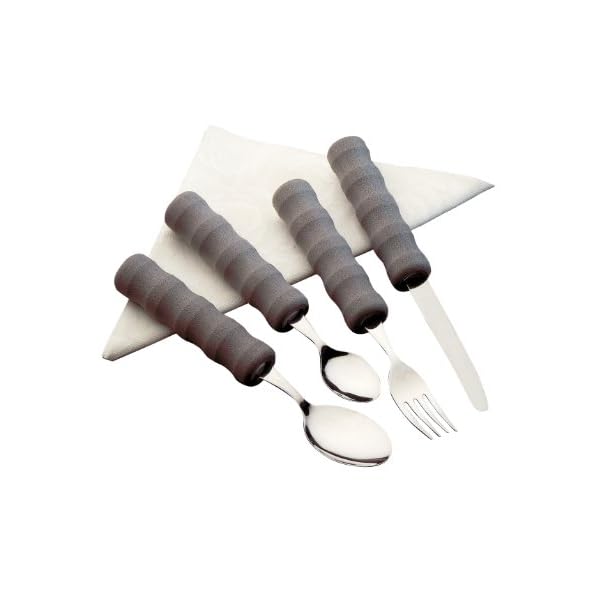 Homecraft Lightweight Foam Handled Cutlery, Set (Eligible for VAT Relief in the UK) For Elderly & Disabled, Arthritis or Weak Grip, Fork, Knife, Spoon, Adaptive Dining Aid, Large Handle for Good Grips