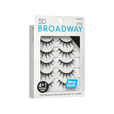 Broadway Eyes Strip False Eyelashes Multipack Fake Eyelashes Natural to Dramatic Look Lash Set 5 Pairs (26)