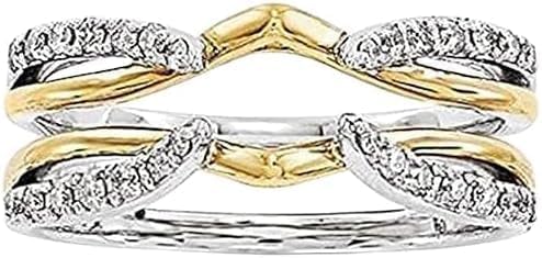 Purvika Jewels Ring Guard Enhancer, 2.00 Ct Round Cut Diamond, 14K Yellow Gold and White Gold Finish