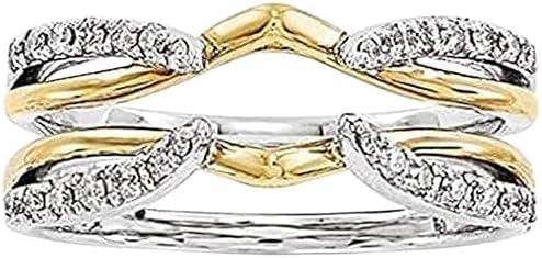 Purvika Jewels Ring Guard Enhancer, 2.00 Ct Round Cut Diamond, 14K Yellow Gold and White Gold Finish (yellow, 10)