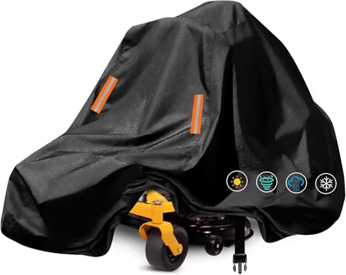 Outdoor Zero-Turn Mower Cover Waterproof,Durable 210D Tearproof Anti-UV Zero Turn Covers,Dustproof Riding Lawn Tractor Covers Up to 60' Decks,Secure Straps,79'Lx46'Wx55'H-Essential