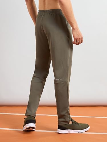 Image of TECHNOSPORT Men Mid Rise Solid Regular Fit Track Pant with Technodry, Antimicrobail for Gym, Workout, Sports and Regular Use
