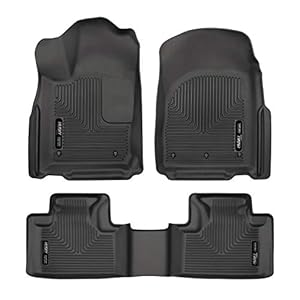 Husky Liners Weatherbeater Floor Mats | Fits 2016 – 2024 Dodge Durango; 2016 – 2021 Jeep Grand Cherokee; 2022 Jeep Grand Cherokee WK | Front & 2nd Row, 3-pc Black – 99151