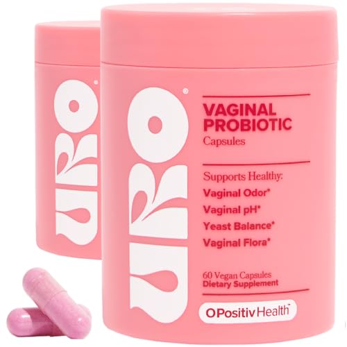 O Positiv URO Vaginal Probiotics for Women pH Balance with Prebiotics & Lactobacillus Probiotic Blend - Vaginal Health Supplement - Support Healthy Vaginal Odor & Vaginal Flora 60 Count (Pack of 2)