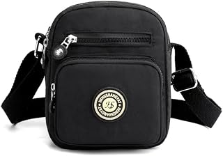 Multi-Pocket Casual Crossbody Bag for Women, Mini Cross body Bag Women Nylon Waterproof Adjustable Strap Travel Messenger Bags Shoulder Bags