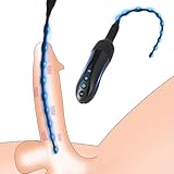 Vibrating Urethral Sounds Male Sex Toy, Male Masturbator Urethral Plug with 20 Vibration Modes, Insertable Cock Dilators with Beads, USB Magnetic Charge Penis Vibrator for Man Male Urethral (Black)