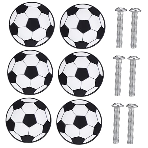 IWOWHERO 6pcs Creative Door Handles Ball Shape Knobs for Kids Room Decor Collison-Proof Pull Handles Easy Install