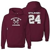 The Creating Studio Adult Stilinski 24 Beacon Hills Lacrosse 2-Sided Hoodie (Small, Maroon)