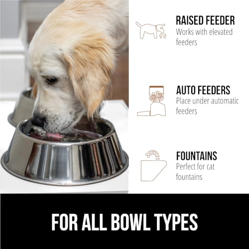 Image of GORILLA GRIP 100% Waterproof Raised Edge BPA Free Silicone Pet Feeding Mat, Dog Cat Food Mats Contain Spills Protects Floors, Placemats for Cats and Dogs Water Bowl, Pets Accessories 18.5x11.5 White