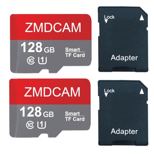 Image of 2 Pack 128GB TF Card with Adapter UHS-I U1 Class 10 Memory Card | A1 Performance High-Speed TF Card Up to 90MB /S for Smartphones /Tablets /Cameras /Car Audio /Game Consoles
