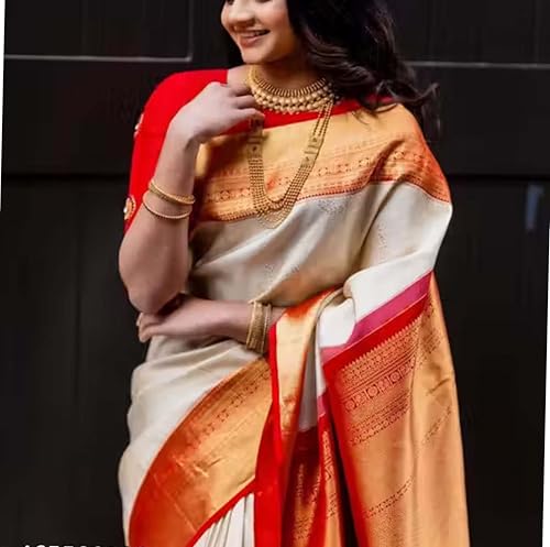 Generic red kanjivaram silk saree – image 3
