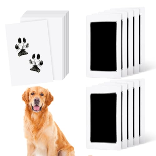 HDFCLUP Inkless Paw Print Kit,Mess-Free Paw Print Kit for Dogs Cat, 10 Inkless Print Pads, 20 Imprint Cards,Dog Nose Print Kit,Pet Paw Print Impression Kit Keepsake?4.7inch
