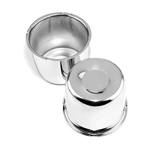 steel.frame.motor Set of 4 Push Through Center Caps 4.41\" Chrome for Trailer Truck Wheel Rims Large Vehicle