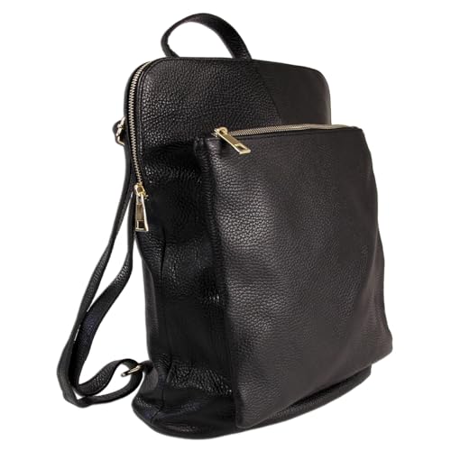 Sac à dos en cuir noir sac de ville ORTM103RS moderne pour homme et femme