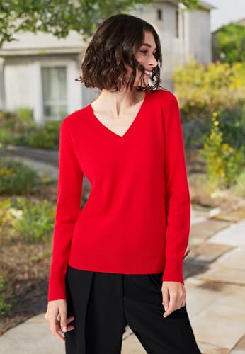 Image of Style Republic Women's 100% Pure Cashmere V-Neck Pullover Sweater | Lightweight Tops, Ultra Soft Feel, Naturally Breathe, Easy Layering, All Day Comfort Wear, Easy Care, Hand Wash Only
