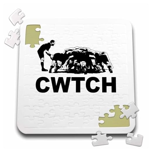 3dRose Cwtch Welsh Rugby Humour Players Vector 10x10 Inch Puzzle
