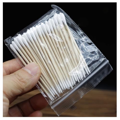 WTRYT 500 bastoncillos de algodón puntiagudos de madera, aplicadores desechables, palillos de limpieza de madera de algodón, para maquillaje, tatuaje, pestañas, uñas, cejas