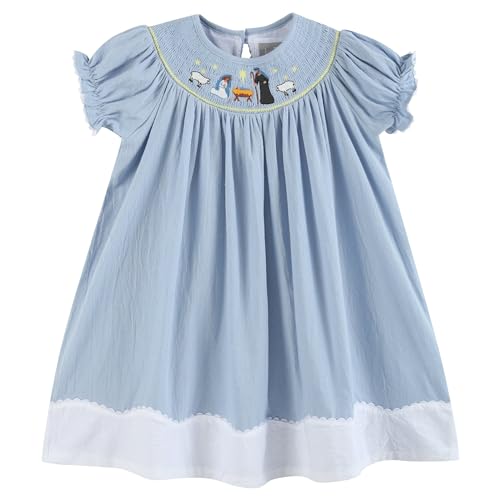 Baby and Girls Christmas Smocked Bishop Dress