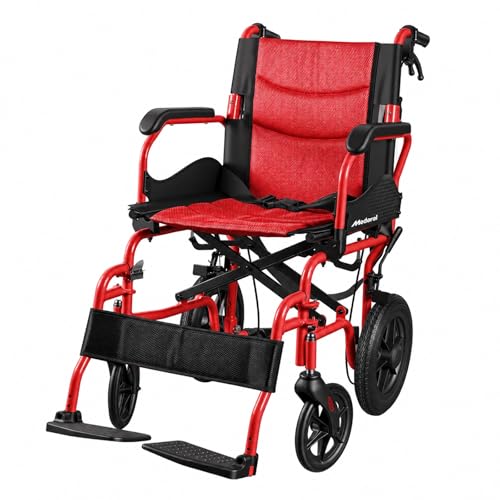 Image of Transport Wheelchair for Adults (K02) (Red)