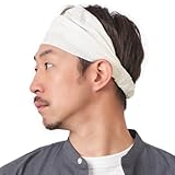 CHARM メンズ & レディース Y2K バンダナ ヘッドスカーフ、100%コットン製ハンカチヘッドバンド 軽量 ホワイト ミディアム